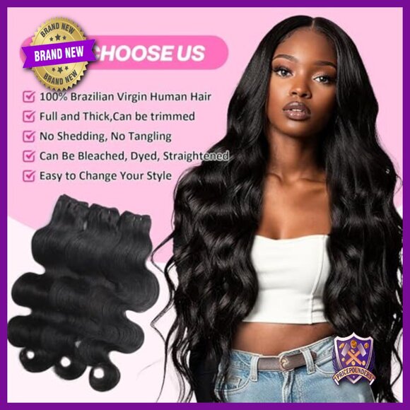 100% Brazilian Virgin Human Hair Extensions 4 Bundles Body Wave 20-26 Inch main image 6